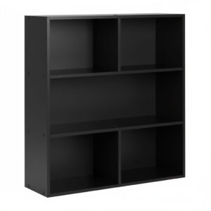Moderni pastatoma lentyna svetainei ir miegamajam, 3 lentynos, juoda, ModernHome - Image 7