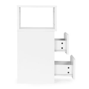 LED naktinis staliukas miegamajam, spintelė su 2 stalčiais, balta, ModernHome - Image 7