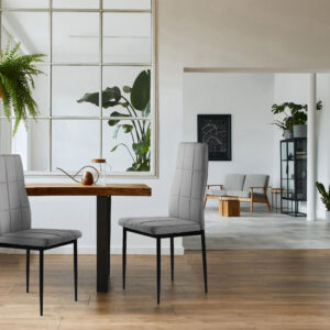 Minkštos kėdės valgomajam ir svetainei, 4 vienetų komplektas, pilkos spalvos, ModernHome - Image 7