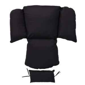 Laisvai pastatoma pakabinama kiaušinio formos kėdė, sodo sūpynės iki 120 kg su pagalvėlėmis, juoda, MultiGarden - Image 7