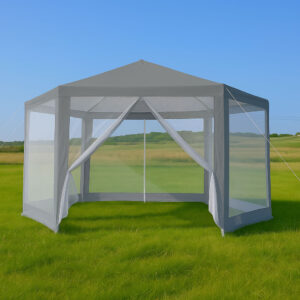 Sodo prekybinė palapinė 2x2x2 m su tinkleliu nuo uodų, pilka, MultiGarden - Image 7