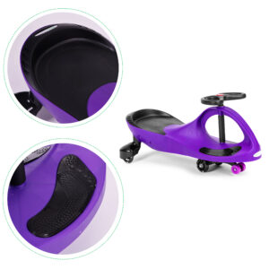 Vaikiškas paspirtukas-mašinėlė su LED ratukais, violetinis ECOTOYS - Image 7