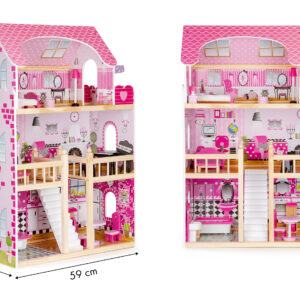 Medinis lėlių namelis su baldais, ECOTOYS - Image 7