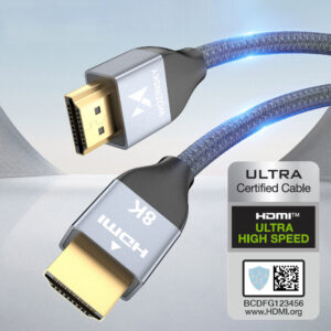 Wozinsky HDMI 2.1 Cable 8K 60 Hz 48 Gbps / 4K 120 Hz / 2K 144 Hz 2 m Silver (WHDMI-20) - Image 4