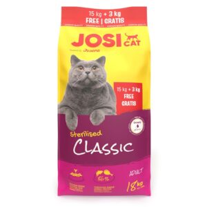 JOSERA JosiCat Sterilised Classic – sausas pašaras katei – 15kg + 3kg