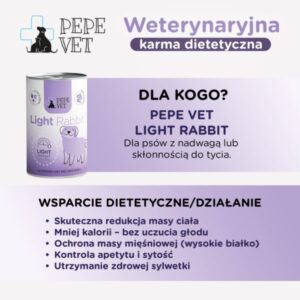 PAKA ZWIERZAKA Pepe Vet Light Rabbit - drėgnas ėdalas šunims - 400g - Image 2