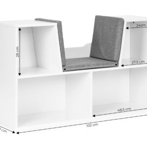 Vaikiška knygų lentyna su sėdyne ir suoliuku, ECOTOYS - Image 8
