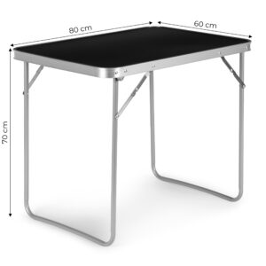 Stovyklavimo stalas, sulankstomas iškylų stalas, 80x60 cm, juodas, MultiGarden - Image 8