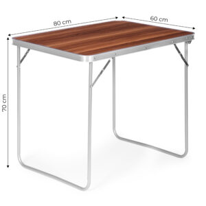 Kempingo stalas, sulankstomas iškylų stalas, 80x60 cm, rudas, MultiGarden - Image 8