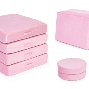 Didelė sulankstoma modulinė sofa vaikams „pasidaryk pats“, 8 minkštos pagalvės – rožinė ECOTOYS - Image 8