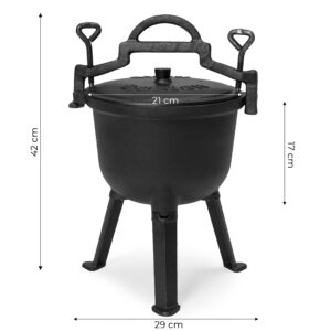 Ketaus pastatomas katilas 5L, medžiotojo puodas, laužo kepsninė, MultiGarden - Image 8