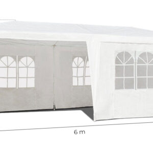 Sodo komercinė pavėsinė-palapinė, 3x6 m, 6 sienos, balta, MultiGarden - Image 8