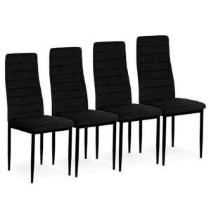 Kėdės su profiliuotu atlošu – JUODAS AKSOMAS – 4 vnt. komplektas - Image 8