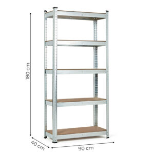 Sandėliavimo lentyna 180x90x40 cm, cinkuotas plienas, 5 lentynos, 875 kg talpa ModernHome - Image 8
