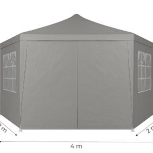 Sodo prekybinė palapinė pavėsinė 2x2x2 m su langais, pilka, MultiGarden - Image 8