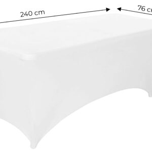 Universalus stalo užtiesalas maitinimo stalui 240 cm 8FT baltas tamprus MultiGarden - Image 8