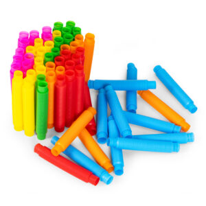 Spalvingi sensoriniai „Pop Tubes“ vamzdeliai vaikams, antistresiniai jungiami vamzdeliai, 60 vienetų - Image 8