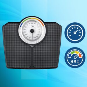 Klasikinės mechaninės vonios svarstyklės iki 180 kg juodos spalvos WEBBER BMI - Image 8