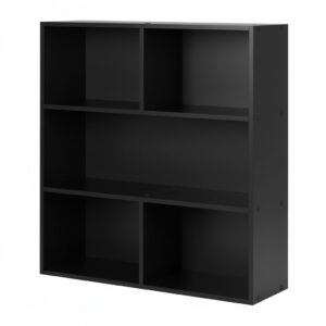 Moderni pastatoma lentyna svetainei ir miegamajam, 3 lentynos, juoda, ModernHome - Image 8