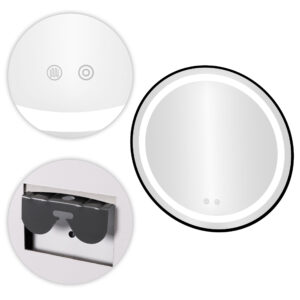 Apvalus LED vonios veidrodis, montuojamas ant sienos, 60 cm, 3 spalvų, jutiklinis jungiklis, ryškumo reguliavimas, ModernHome - Image 8