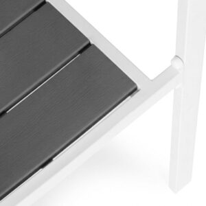 2 sodo kėdžių komplektas terasai balkonui iš HDPE plieno pilkos baltos spalvos MultiGarden - Image 8