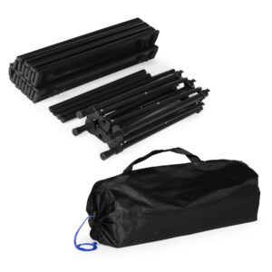 Sulankstomas kempingo stalas 120x55 cm su nešiojimo krepšiu, juodas, MultiGarden - Image 8