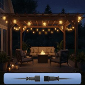 Sodo girlianda su 25x LED lemputėmis, 15 m, 9 režimai, lauko apšvietimas 9W - Image 8