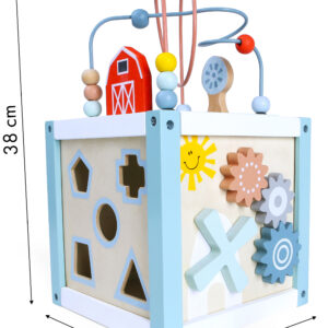 Medinis edukacinis kubas-rūšiuoklis + kaladėlės ECOTOYS - Image 8
