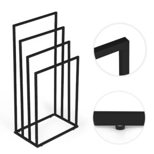 Metalinis pastatomas rankšluosčių stovas su 4 laikikliais, juodas, ModernHome - Image 8