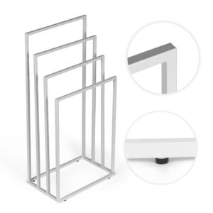 Metalinis pastatomas rankšluosčių stovas su 4 laikikliais, baltas, ModernHome - Image 8