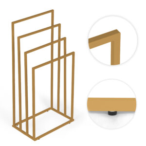 Metalinis pastatomas rankšluosčių stovas su 4 laikikliais, auksinis, ModernHome - Image 8