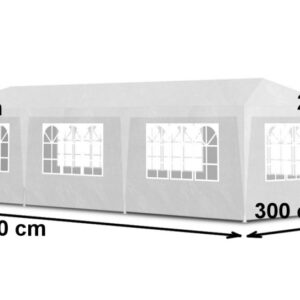 Sodo komercinė pavėsinė-palapinė, 3x9 m, 8 sienelės, balta, MultiGarden - Image 8