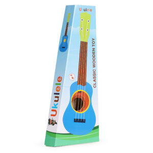 Medinė vaikiška ukulelė, 4 nailoninės stygos, ECOTOYS - Image 8