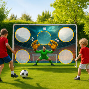 Futbolo treniruočių vartai + taikinių kilimėlis 180x122 cm, MOVEPRO - Image 8