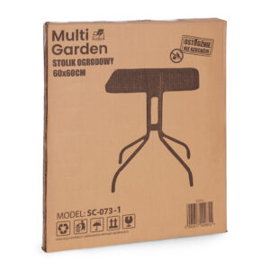 Kvadratinis sodo stalas 60 cm grūdinto stiklo stalas sodui, terasai, balkonui, juodas MultiGarden - Image 8