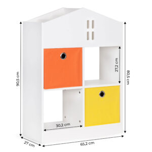 Medinė vaikiška spintelė-lentyna, lėlių namelis ir organizatorius su skyreliais, ECOTOYS - Image 8