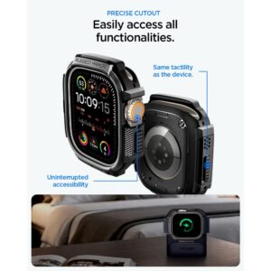 SPIGEN RUGGED ARMOR IR GRŪDINTO STIKLO APSAUGINIS STIKLAS APPLE WATCH ULTRA 1 / 2 / 3 (49 MM) MATINĖ JUODA - Image 8