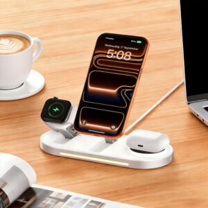 Tech-Protect A51 ArcticBoost 3in1 Magnetinis MagSafe belaidis įkroviklis 25W QI2.2 baltos spalvos - Image 7