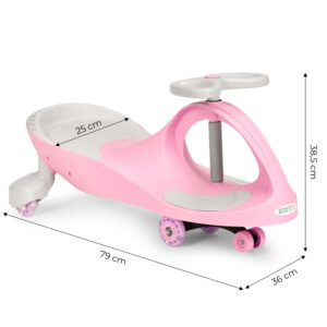 Vaikiškas paspirtukas-mašinėlė su LED ratukais, rožinis ECOTOYS - Image 9