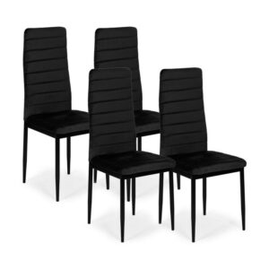 Kėdės su profiliuotu atlošu – JUODAS AKSOMAS – 4 vnt. komplektas - Image 9