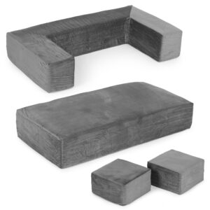 Modulinė sulankstoma sofa vaikams DIY 4 minkštos pagalvėlės - Pilka ECOTOYS - Image 9