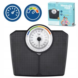 Klasikinės mechaninės vonios svarstyklės iki 180 kg juodos spalvos WEBBER BMI - Image 9