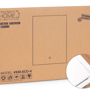 LED vonios veidrodis, montuojamas ant sienos, 50x70 cm, 3 spalvų, jutiklinis jungiklis, ModernHome - Image 9