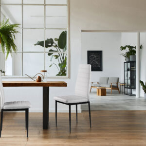 Eko odos kėdės svetainei ir valgomajam, 4 vienetų komplektas, baltos, ModernHome - Image 9