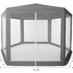 Sodo prekybinė palapinė 2x2x2 m su tinkleliu nuo uodų, pilka, MultiGarden - Image 9