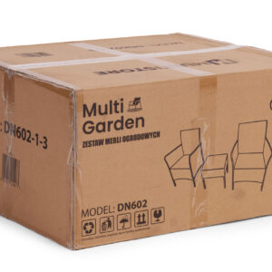 Sodo baldų komplektas 2 foteliai + stalas su grūdintu stiklu, rudas, MultiGarden - Image 9
