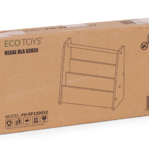 Montessori vaikiška knygų lentyna, 3 aukštų knygų stovas-organizeris, balta ECOTOYS - Image 9