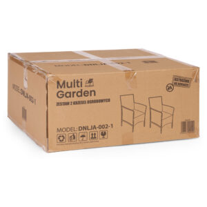 2 sodo fotelių komplektas su pagalvėlėmis, kėdės balkonui, terasai, sodui, juodos spalvos, MultiGarden - Image 9
