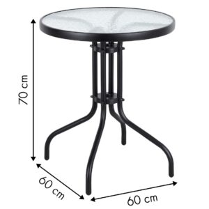 Sodo stalas 60cm grūdinto stiklo stalas sodui terasai balkonui MultiGarden - Image 9