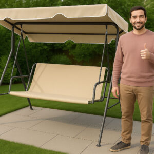 Sėdimoji pagalvėlė sodo sūpynėms 127x100 cm, smėlio spalvos, MultiGarden - Image 9